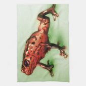 Kleurrijk geïllustreerd keukenhanddoek - Kikker (Verticaal)