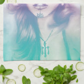 Kleurrijk geïllustreerd keukenhanddoek - Regenboog (Gevouwen)