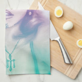 Kleurrijk geïllustreerd keukenhanddoek - Regenboog (Quarter Fold)