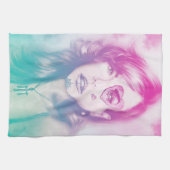 Kleurrijk geïllustreerd keukenhanddoek - Regenboog (Horizontaal)