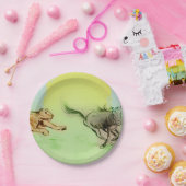 Kleurrijk, geïllustreerd papieren bord - Chase (Feest)