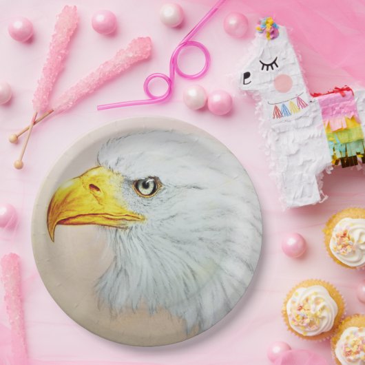 Kleurrijk geïllustreerd papieren bord - Eagle (Feest)