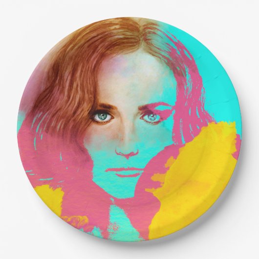 Kleurrijk geïllustreerd papieren bord - Intense (Voorkant)