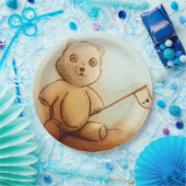 Kleurrijk geïllustreerd papieren bord - Teddy (Feest)