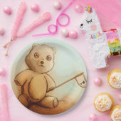 Kleurrijk geïllustreerd papieren bord - Teddy (Feest)