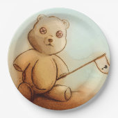 Kleurrijk geïllustreerd papieren bord - Teddy (Voorkant)