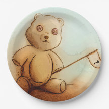 Kleurrijk geïllustreerd papieren bord - Teddy