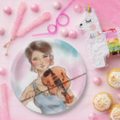 Kleurrijk, geïllustreerd papieren bord - Violin (Feest)