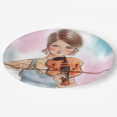 Kleurrijk, geïllustreerd papieren bord - Violin (Gekanteld)
