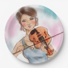 Kleurrijk, geïllustreerd papieren bord - Violin