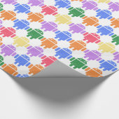 Kleurrijk geïllustreerd robotpatroon cadeaupapier (Hoek)