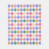 Kleurrijk geïllustreerd robotpatroon fleece deken (Voorkant)