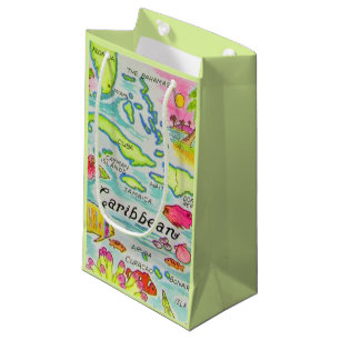 Kleurrijk geïllustreerde eilanden cadeautas