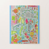 Kleurrijk geïllustreerde eilanden legpuzzel (Verticaal)