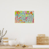 Kleurrijk geïllustreerde eilanden Print (Keuken)