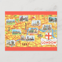 Kleurrijk geïllustreerde kaart van Londen Engeland
