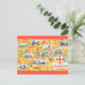 Kleurrijk geïllustreerde kaart van Londen Engeland (Staand voorkant)