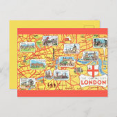 Kleurrijk geïllustreerde kaart van Londen Engeland (Voorkant / Achterkant)