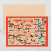 Kleurrijk geïllustreerde Mohave Desert Flat Card (Voorkant / Achterkant)