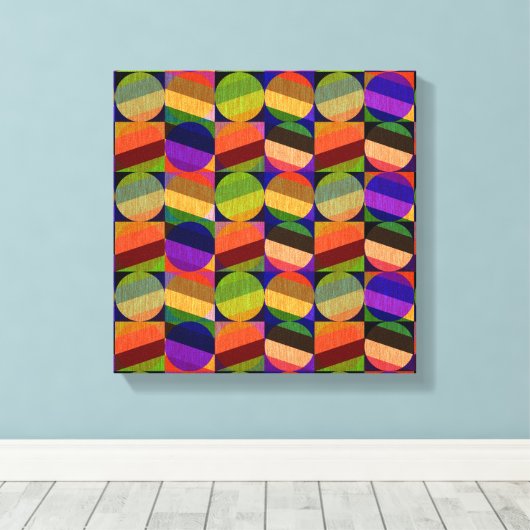 Kleurrijk geïnspireerd patroon canvas afdruk (Insitu (Houten vloer))