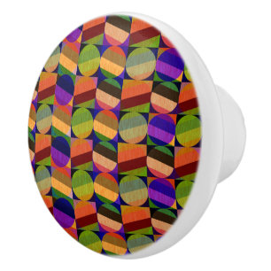 Kleurrijk  geïnspireerd patroon keramische knop