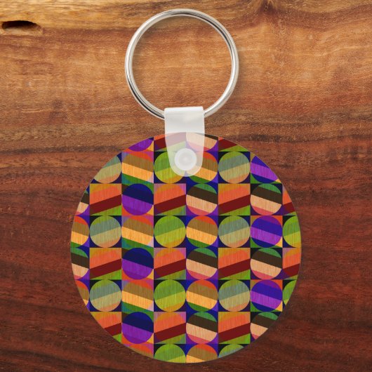 Kleurrijk geïnspireerd patroon sleutelhanger (Voorkant)