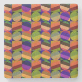 Kleurrijk  geïnspireerd patroon stenen onderzetter (Voorkant)
