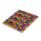 Kleurrijk  geïnspireerd patroon tegeltje (Zijkant)