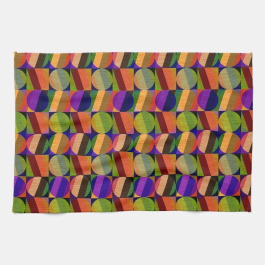 Kleurrijk  geïnspireerd patroon theedoek (Horizontaal)