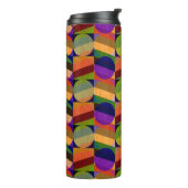 Kleurrijk  geïnspireerd patroon thermosbeker (Gedraaid links)