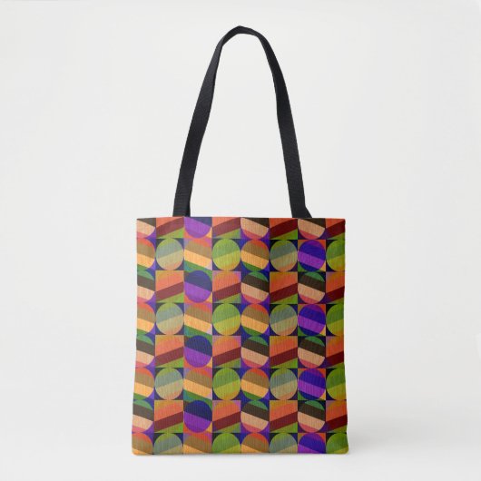 Kleurrijk geïnspireerd patroon tote bag (Voorkant)