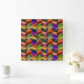 Kleurrijk  geïnspireerd patroon vierkante klok (Huis)