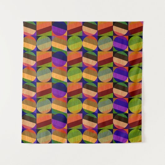 Kleurrijk  geïnspireerd patroon wandkleed (Voorkant)