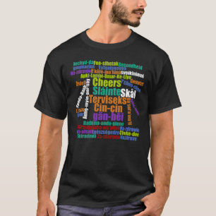 Kleurrijk gejuich in vele talen Word Cloud T-shirt