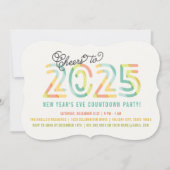 Kleurrijk gejuich voor 2025 Modern New Years Eve P Kaart (Voorkant)