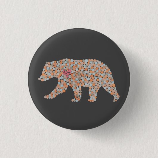 Kleurrijk gekleurd Beer Ronde Button 3,2 Cm (Voorkant)