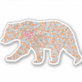 Kleurrijk gekleurd Beer Sticker (Voorkant)