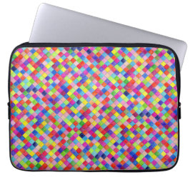 Kleurrijk gekleurd in ruitjespapier vierkantjes pa laptop sleeve