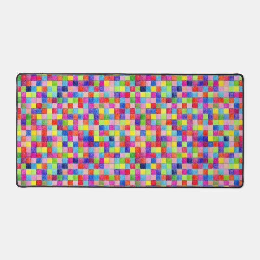 Kleurrijk gekleurd in vierkant patroon voor grafis bureaumat (Voorkant)