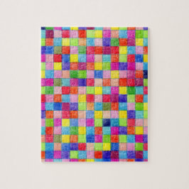 Kleurrijk gekleurd in vierkant patroon voor grafis legpuzzel