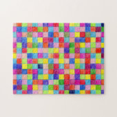Kleurrijk gekleurd in vierkant patroon voor grafis legpuzzel (Horizontaal)