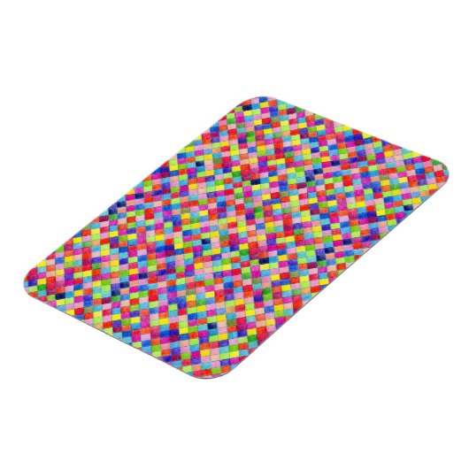 Kleurrijk gekleurd in vierkant patroon voor grafis magneet (Linkerzijde)