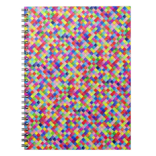 Kleurrijk gekleurd in vierkant patroon voor grafis notitieboek (Voorkant)