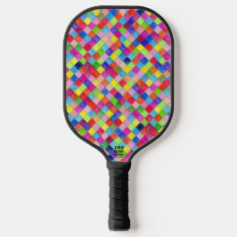 Kleurrijk gekleurd in vierkant patroon voor grafis pickleball paddle