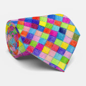 Kleurrijk gekleurd in vierkant patroon voor grafis stropdas (Opgerold)