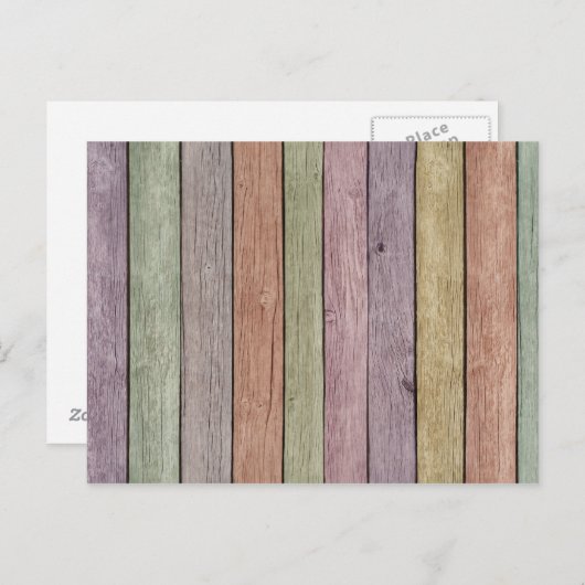 Kleurrijk gekleurd weed hout briefkaart (Voorkant / Achterkant)