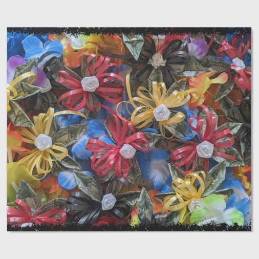 Kleurrijk geld lei design cadeau wrapping papier (Vlak)