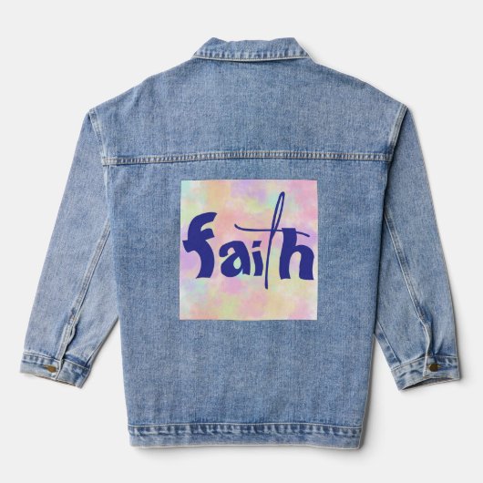 kleurrijk geloof denim jacket (Achterkant)