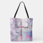 Kleurrijk Geloof Hoop Liefde Jezus Kruis Tote Bag (Achterkant)