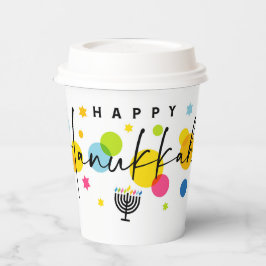 Kleurrijk Gelukkig Hanukkah Papieren Bekers